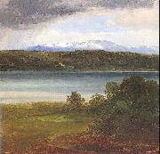 View across Lake Starnberg to the Benedikte Christian Ernst Bernhard Morgenstern